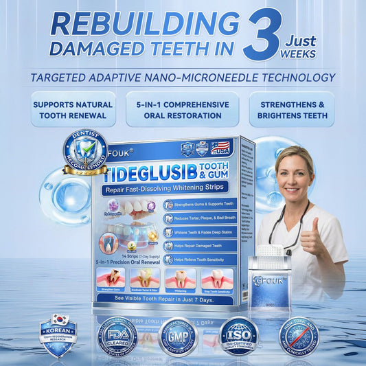 ❤️Smile instantly 🦷 GFOUK®⭐⭐ Tideglusib Tooth & Gum Repair Fast-Dissolving Whitening Strips (5-in-1 💎 Rebuild Enamel & Dentin • Strengthen Gums • Eradicate Tartar & Odor • Whitening • Stop Tooth Sensitivity)