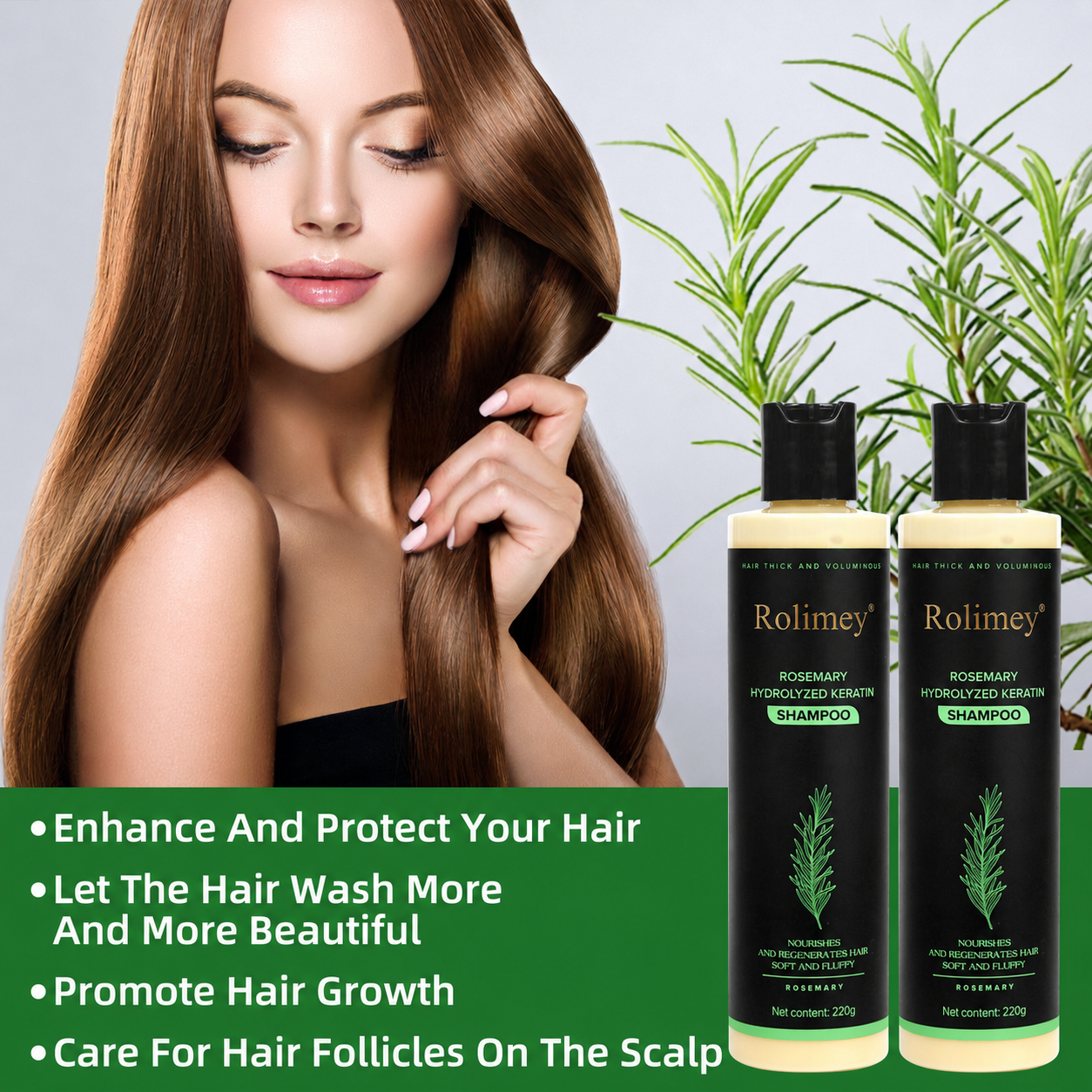 💫Rolimey® Rosemary Shampoo | Hair Growth & Anti-Dandruff Scalp Treatment