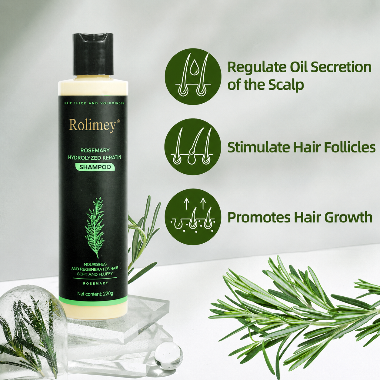 💫Rolimey® Rosemary Shampoo | Hair Growth & Anti-Dandruff Scalp Treatment