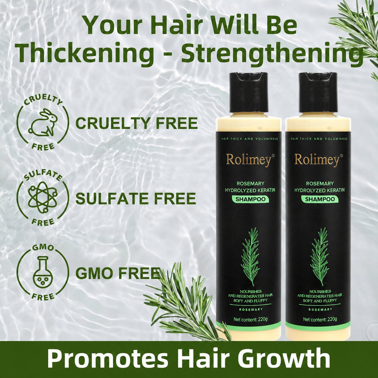 💫Rolimey® Rosemary Shampoo | Hair Growth & Anti-Dandruff Scalp Treatment