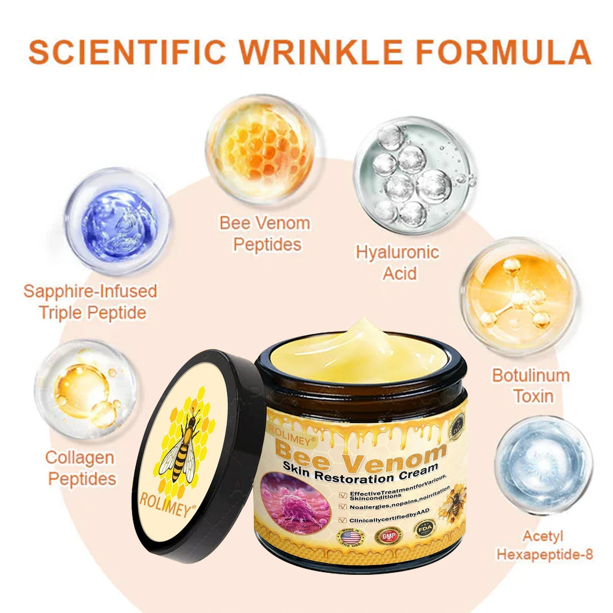 ❤️Over 100,000 Jars Sold 🔥— Rolimey® Bee Venom Skin Restoration Cream