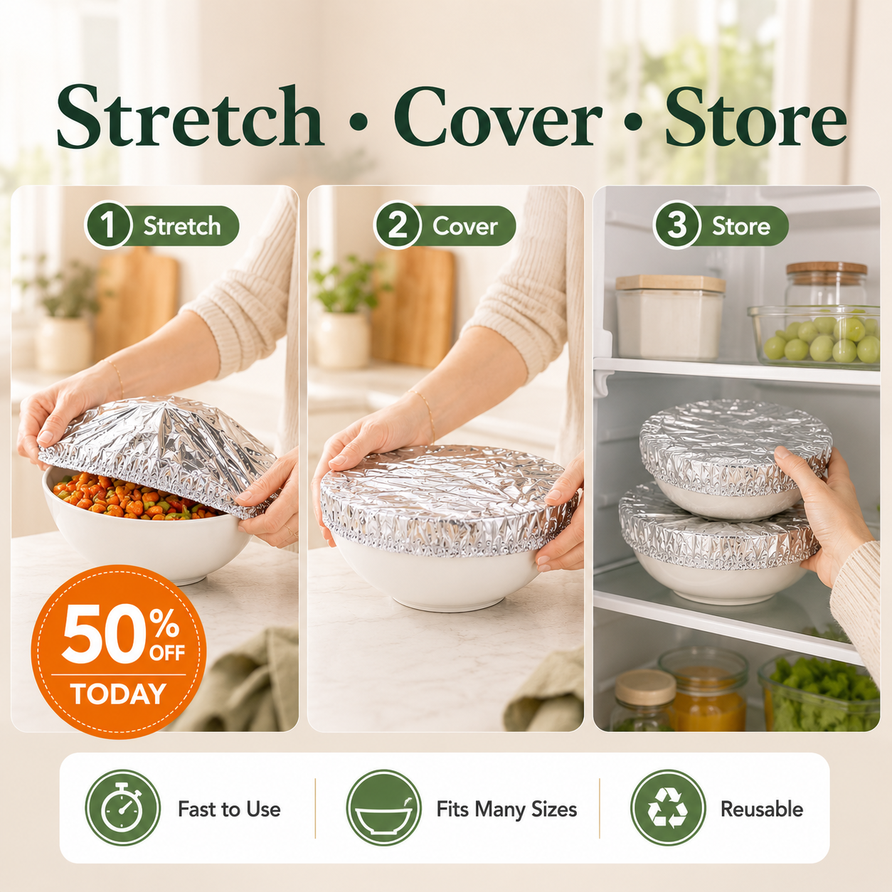🔥 50% OFF TODAY! 🍽️ Elastic Food Covers Set – No Plastic Wrap Needed, Keep Meals Fresh & Warm