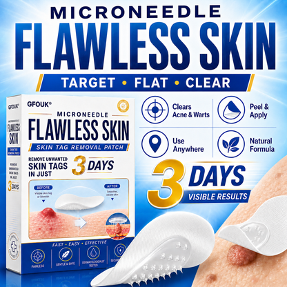 🆕GFOUK® 2026 Newly Upgraded 2-in-1 Microneedle Hydrocolloid Patches | Removes Raised Moles, Acne, Flat Warts, and Skin Tags | Improves Wrinkles, Scars, and Blemishes | Invisible Acne Patches for Face & Body