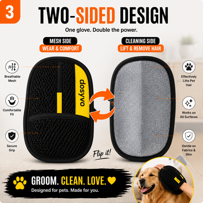 🔥 The dosyvo Pet Hair Removal Glove – Swipe to Lift Fur from Furniture, Clothes & Cars | Limited Time: 70% OFF