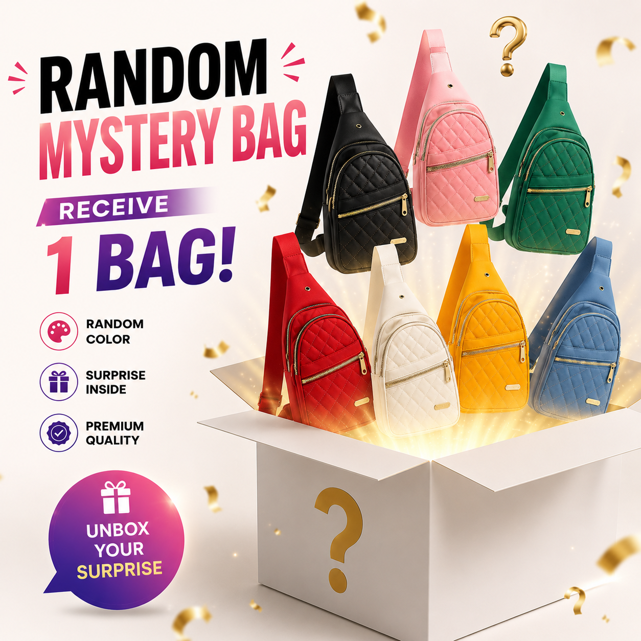 🔥Blind Box 1pcs🔥 Fashion crossbody bag (Random Colors) - 30% OFF on 2nd Item