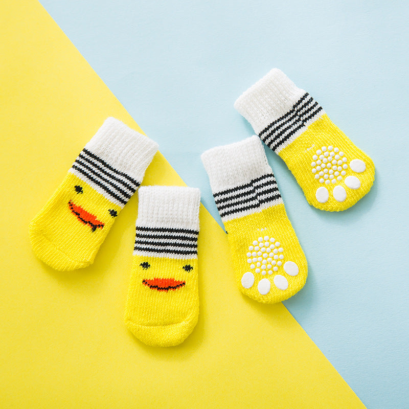 Brinyko Kawaii Big-Eye Pet Socks: All-Season Non-Slip Knitted Footwear