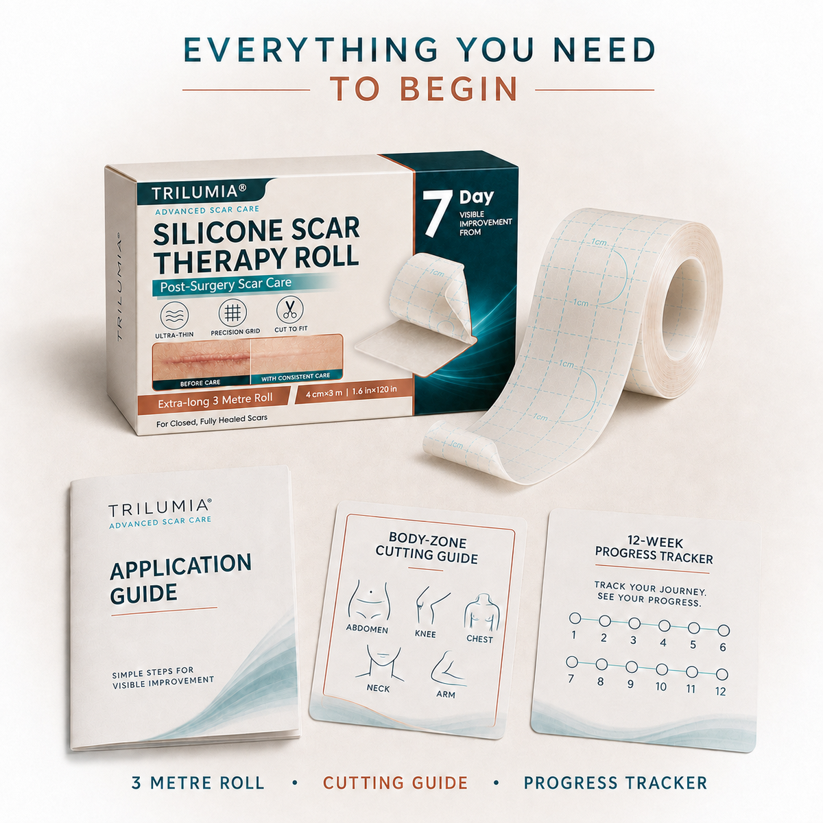 TRILUMIA silicone scar roll