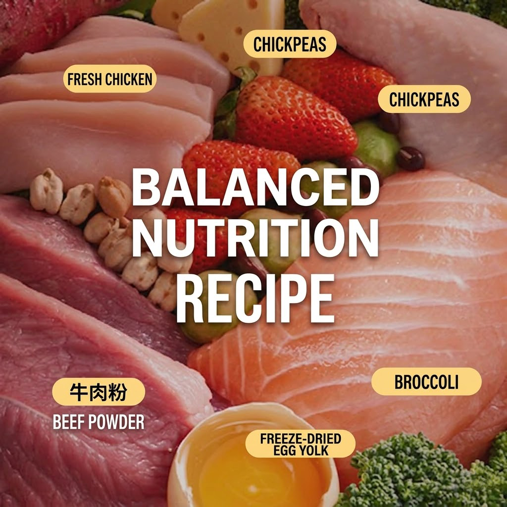 Brinyko Freeze-Dried Raw & Kibble Triple-Blend Dog Food - Nutritious Poultry Recipe for Growth & Maintenance, Grain-Free High Protein Formula for All Life Stages