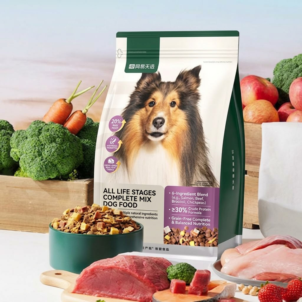 Brinyko Freeze-Dried Raw & Kibble Triple-Blend Dog Food - Nutritious Poultry Recipe for Growth & Maintenance, Grain-Free High Protein Formula for All Life Stages