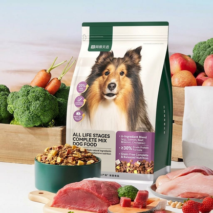 Brinyko Freeze-Dried Raw & Kibble Triple-Blend Dog Food - Nutritious Poultry Recipe for Growth & Maintenance, Grain-Free High Protein Formula for All Life Stages
