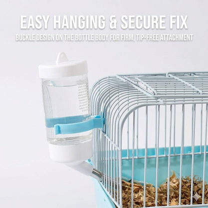 Brinyko Premium Leak-Proof Hamster Waterer: Automatic Standing Drinking Bottle with Adjustable Height Stand for Small Pets