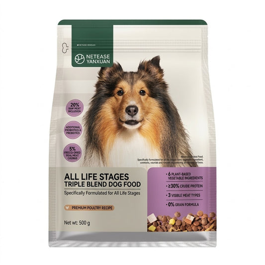 Brinyko Freeze-Dried Raw & Kibble Triple-Blend Dog Food - Nutritious Poultry Recipe for Growth & Maintenance, Grain-Free High Protein Formula for All Life Stages